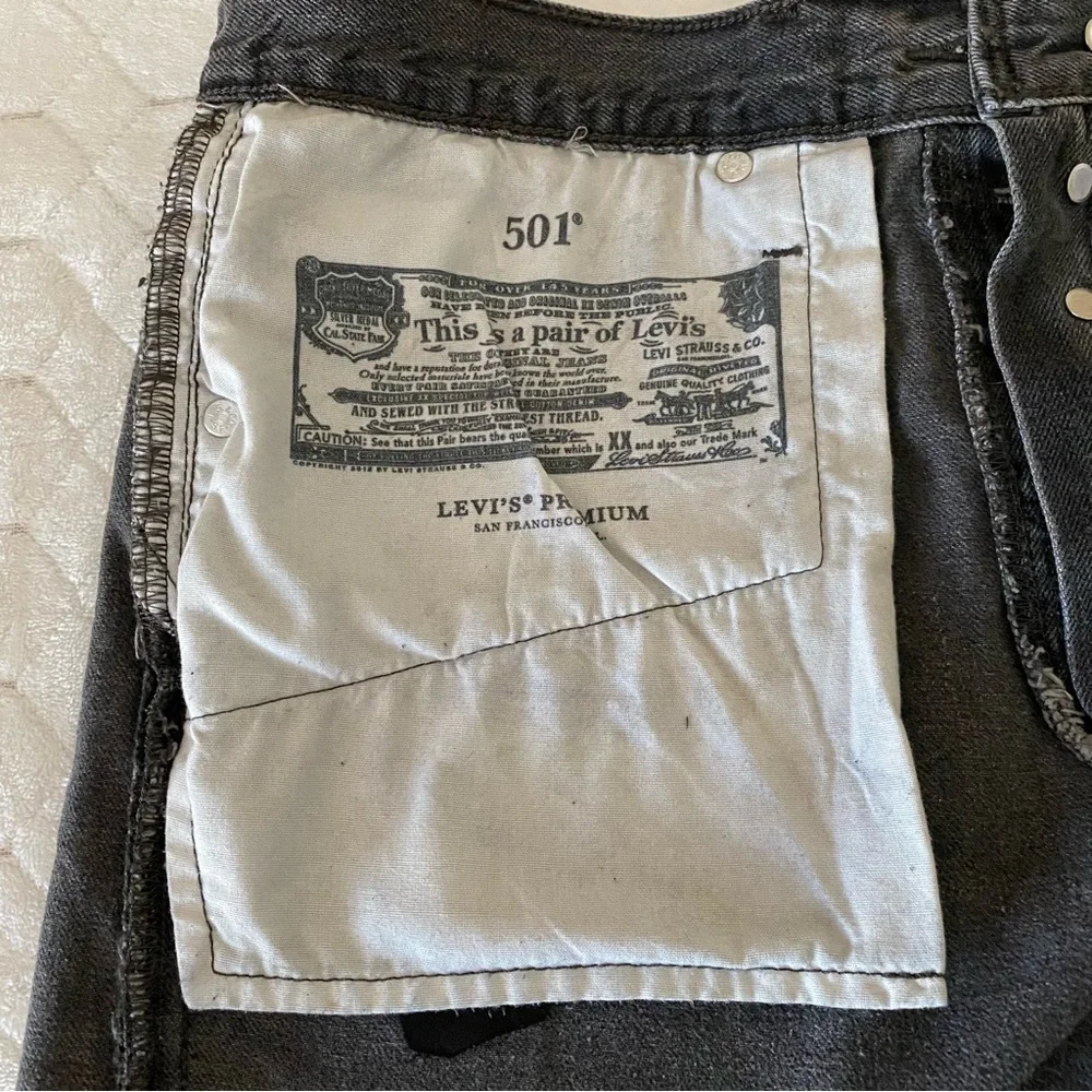 Levi's Premium 501 Original Womens Dark Gray Denim High Rise Cotton Shorts Sz 30